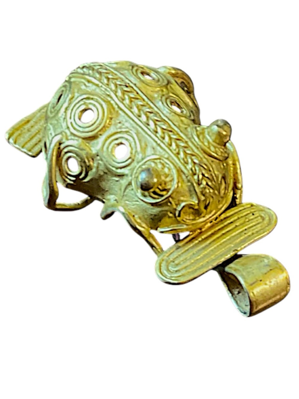 Vintage Pre Columbian Revival 800 Silver Vermeil Vintage Frog Pendant